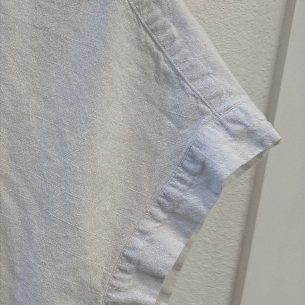 Pure Navy Brand - Casual White Button-Up Cotton Shirt with Cap Sleeves - Picture 5 of 9